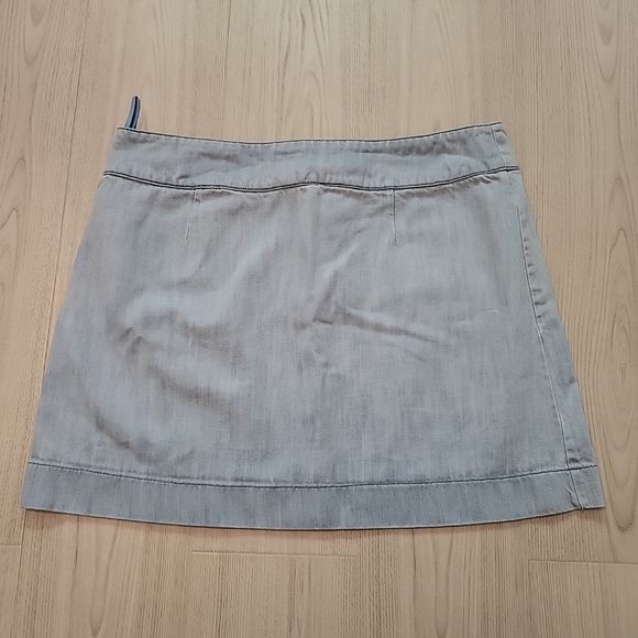 Joules Mini Blue Wash Denim Skirt Front Pockets Size 12 - Picture 7 of 9